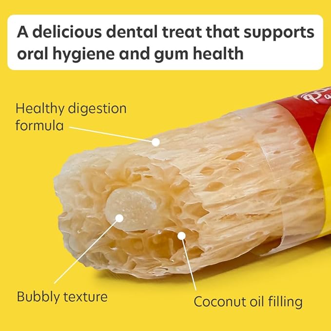 SuperPaw Dental Chews for Dogs - Healthy Dog Dental Treats for Teeth and Gums, Natural Chew Toy Alternative, Teeth & Gum Cleaning - Medium, Banana, Pack of 1