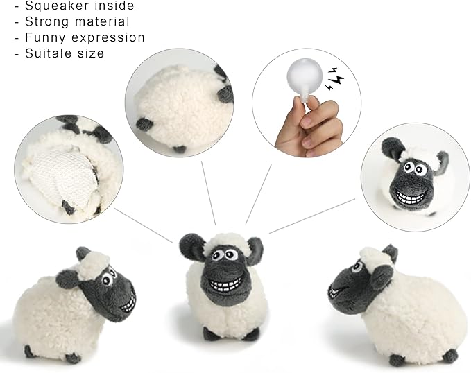 Hide and Seek Dog Puzzle Puppy Toys, Interactive Squeaky Plush, Stuffed Toys for Dogs, Small Size(Sheep, Panda, Forest Animals) (Replacement Sheep)