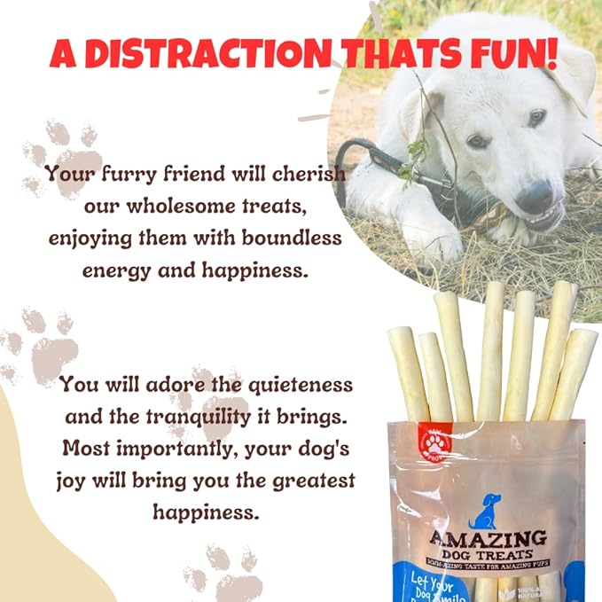 Amazing Dog Treats - Cow Tail Dog Chews (6 Inch Regular - 25 Pack) - Sourced from 100% Grass Fed Cattle - All Natural - Long Lasting Chew for Dogs - Rawhide Alternative for Dogs
