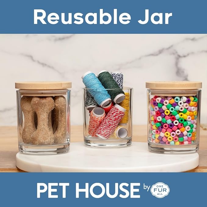 One Fur All Pet House Christmas Candles, Long Lasting, Clean Burning, Soy Wax Scented Candles for Pet Odor, Winter Fig