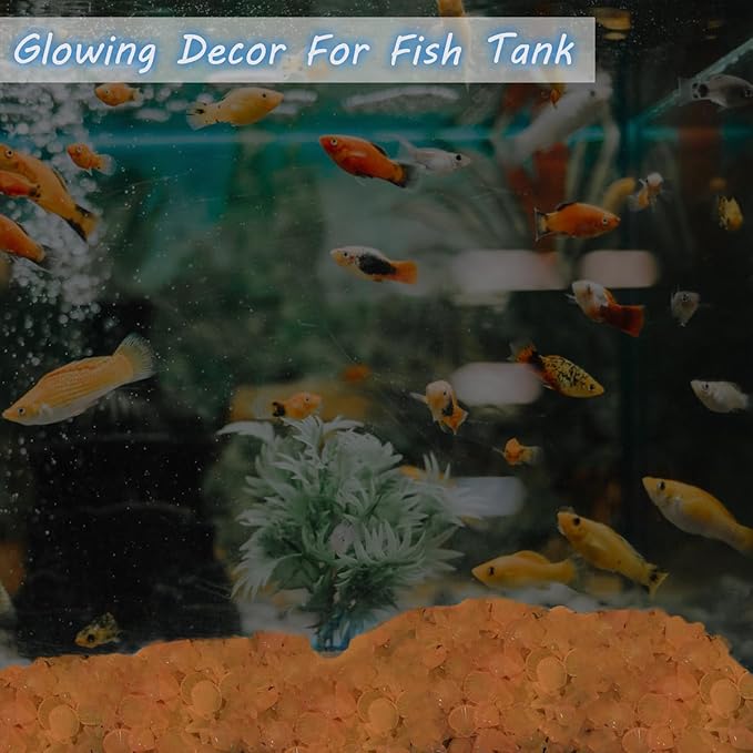 Kaiyuan Dynasty 300pc Fish Tank Glow in The Dark Rocks Glow Rocks for Fish Tank Glow in The Dark Stones Luminous Stones for Aquarium,Pink