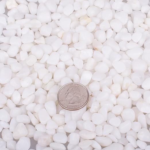 HOT SEAL 2.0 LB White Aquarium Gravel Pebbles 3/8", Natural Decorative Aquarium Substrate Small River Rocks, Mini Pebbles Stone for Fish Tank, Aquatic Plant Bonsai, Hydrophyte