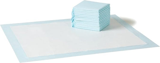 Amazon Basics Heavy Duty Dog Training Pads, XL Puppy Pee Pads with Quick-Dry Surface, 34L x 28M inches, Blue & White, 15-Count