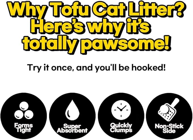 Tofu Cat Litter 1.5mm,100% Natural Ingredients,Strong Clumping,Toilet Flushable,Solubility in Water,Ultra Absorbent, Really Dust-Free,Less Tracking, I'm Gonna Pee (5.7lb x 2pack)