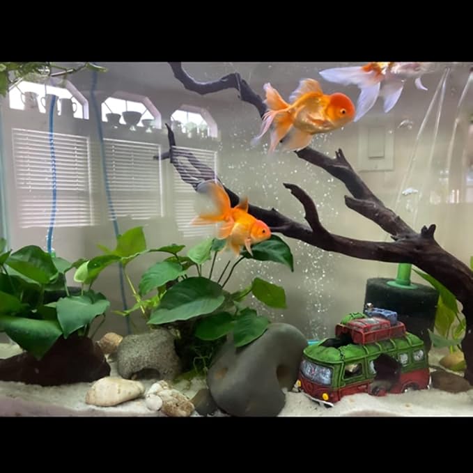 Aquarium Décor Thematic Ornaments - Resin Material Bus Car Fish Tank Decorations for Betta Hideout Caves…