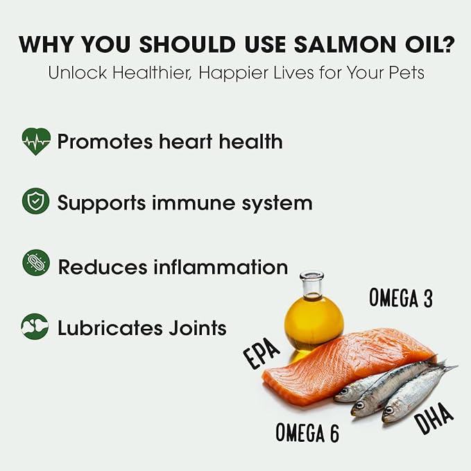 Wild Alaskan Salmon Oil for Dogs & Cats, Omega-3 Fish Oil, Liquid Supplement for Pets, Supports Immune System & Heart Health, 33oz