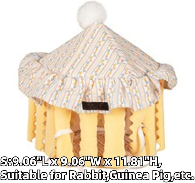 Guinea Pig Hideout Large with Curtain, Bunny Hideout, Machine Washable Guinea Pig Hide Tent Houses & Habitats, Small Animal Hideout for Pet Rabbit, Ferret, Rat, Chinchilla, Squirrel (Green)