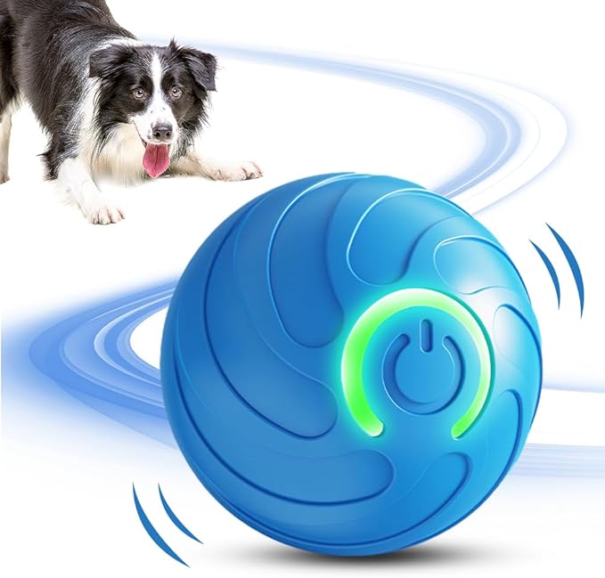 Vibrating Dog Ball, Moving Dog Ball, Shaky Ball Toy for Dogs, Interactive Bouncing Ball for Dog, Automatic Moving Dog Toy Ball, Shaking Dog Ball for Small Medium Large Dogs (Blue)