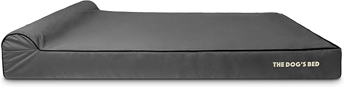The Dog’s Bed Orthopedic Headrest Dog Bed XXXL Grey/Black, Memory Foam, Pain Relief for Arthritis, Hip & Elbow Dysplasia, Post Surgery, Lameness, Waterproof Washable Cover