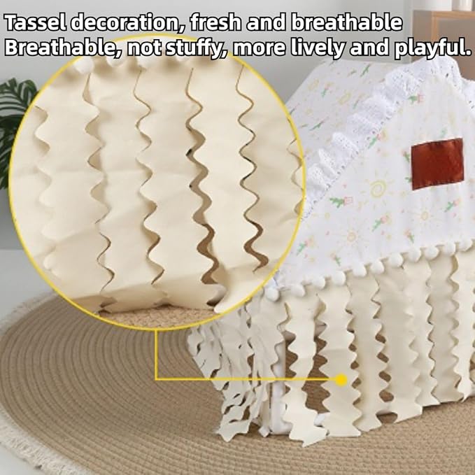 Bunny Tent Guinea Pig House Bed Cozy Hamster Cave Large Hideout for Dwarf Rabbits Hedgehog Bearded Dragon Nest Hamster Cage Accessories (Green)