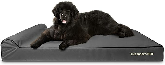 The Dog’s Bed Orthopedic Headrest Dog Bed XXXL Grey/Black, Memory Foam, Pain Relief for Arthritis, Hip & Elbow Dysplasia, Post Surgery, Lameness, Waterproof Washable Cover