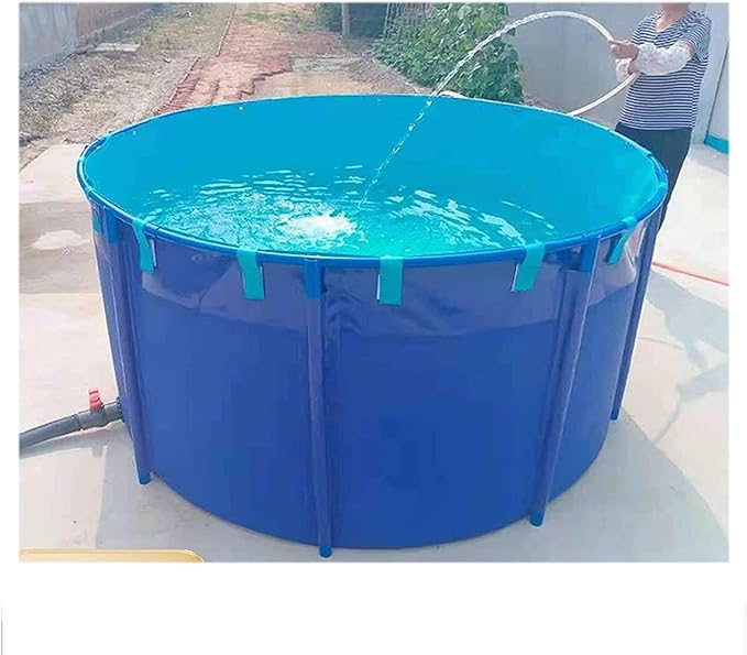 WANLIAN Pool Above Ground Canvas Fish Pond Circular Thickening Pool Large Collapsible Outdoors Tarpaulin for Koi Culture Agricultural Irrigation Water Storage Tank,Easy to Install(Belt Frame)(3 * 1)