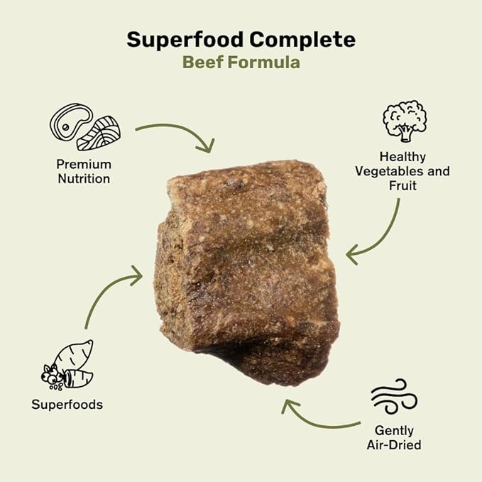 by Katherine Heigl- Superfood Complete, Air-Dried Adult Dog Food - High Protein, Zero Fillers, Superfood Nutrition (24 Ounce (Pack of 4), Beef)