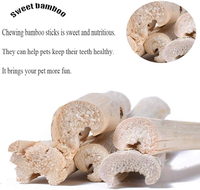 Tfwadmx Small Animal Snacks Sweet Bamboo Molar Treats 200 g Bunny Chew Toys for Chinchilla Rabbit Guinea Pig Hamster Squirrel (About 22-27 Sticks)