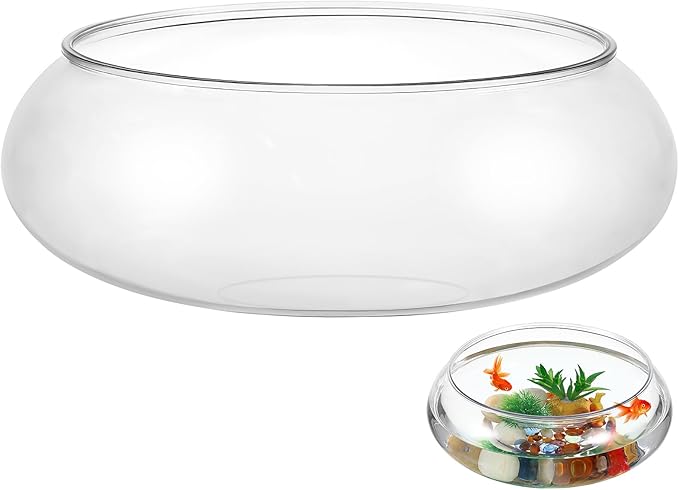 Milisten Flower Vase Bowl, Wide Mouth Round Vase, Succulent Planter, Hydroponic Planter, Floral Container, Globe Fish Bowl Table Centerpiece, Plastic