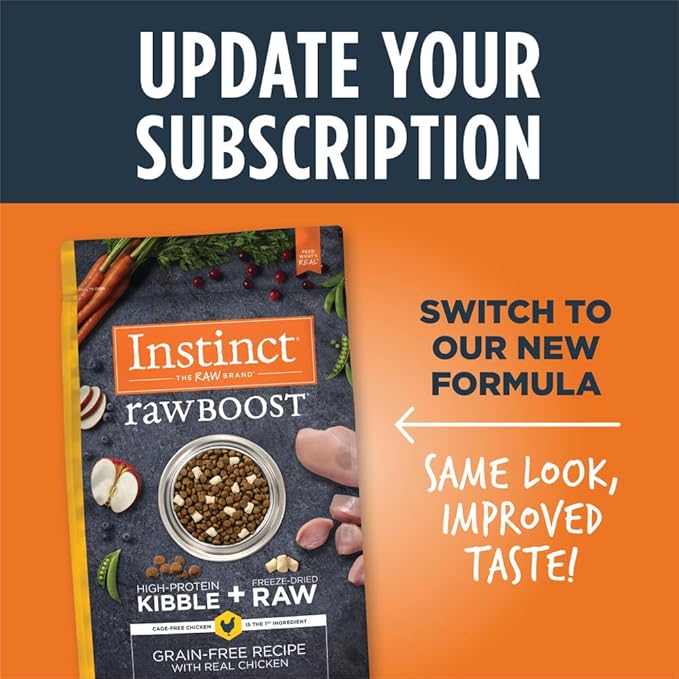 Instinct Raw Boost, Natural Dry Dog Food with Freeze Dried Pieces, High Protein, Grain Free Recipe - Real Chicken, 21 lb. Bag