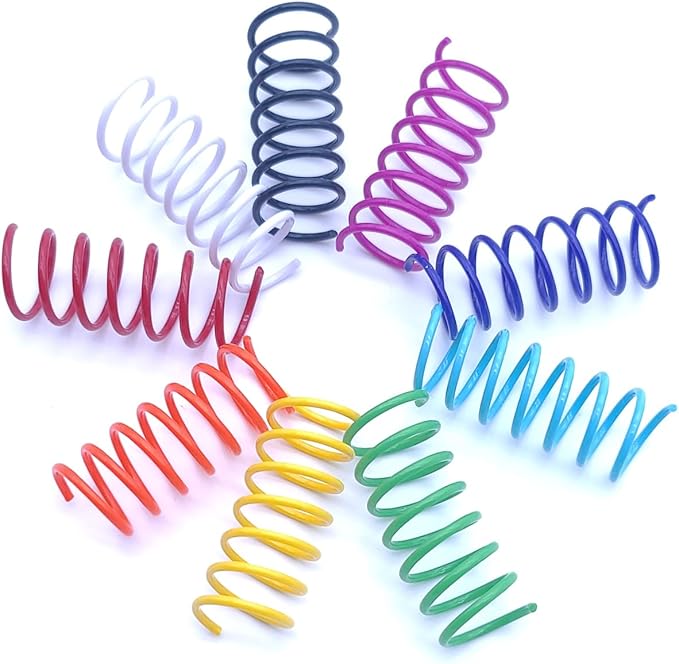 9Colors Cat Springs Toy for Indoor Cats, Interactive Self-Play Hunting Toy for Kittens, Biting & Swatting Creative Coil Toys 72Pcs