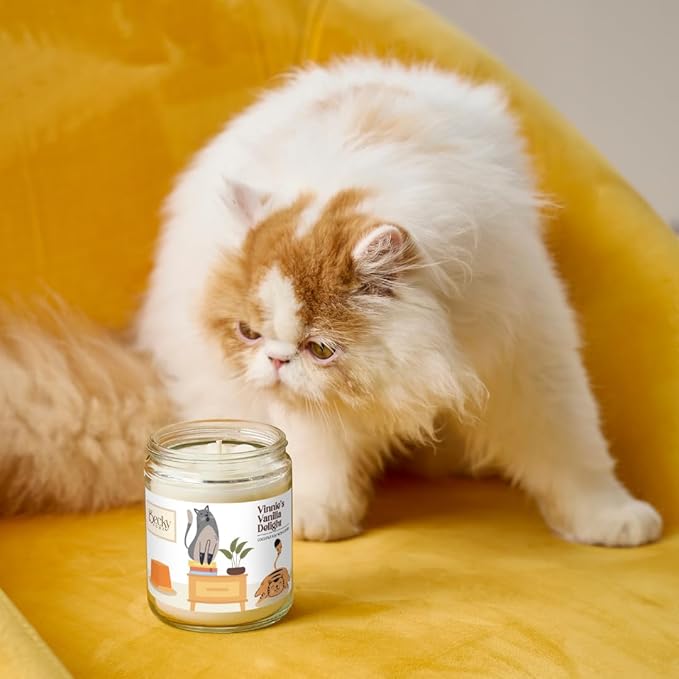 9oz Pet Odor Eliminator Deodorizer Candle, Long-Lasting Vanilla Scented, Non Toxic, Natural Plant-Based Wax Blend