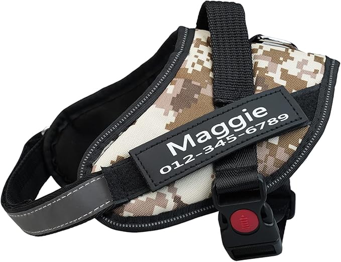 HOTGOL Custom No Pull Dog Harness with Personalize Name and Phone Number Tag,Reflective Breathable Adjustable Pet Vest for Small to Large Dogs
