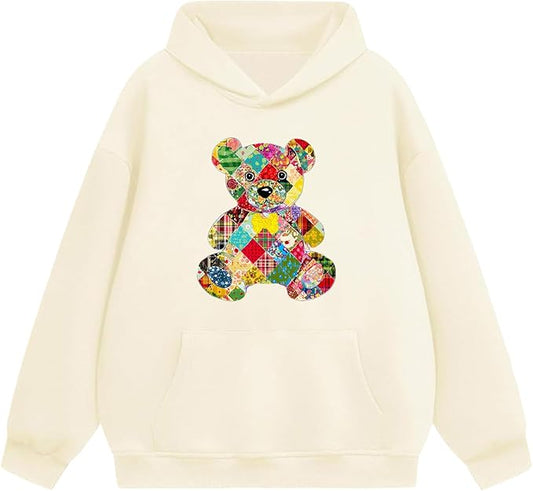 Oversized Hoodies for Women 2025 Trendy Cute Dog Cat Print Sweatshirts Hooded Pullover Tops with Kangaroo Pocket