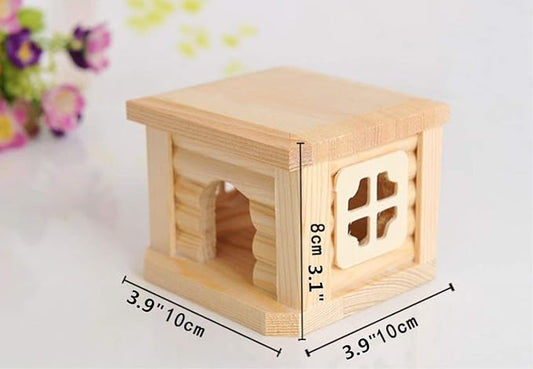 Litewoo Wooden Hamster House Chew Toy Luxury Exquisite House for Mouse Chinchilla Rat Gerbil and Dwarf Hamster