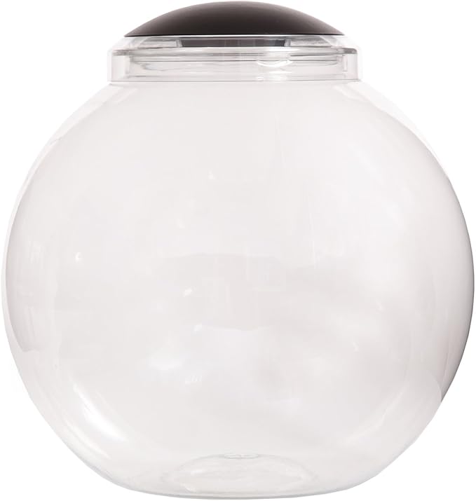 Koller Products 3-Gallon Globe Fish Bowl, Impact- Resistant Plastic Fish Tank with LED Lighting, Crystal-Clear Clarity, Desktop Aquarium Tank for Betta Nano Goldfish Peacockfish Zebrafish, Home Décor