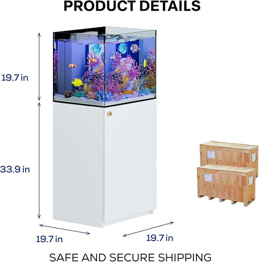 Saltwater Aquarium Tank | 50 Gallon Ultra Clear Glass with Sump, White
