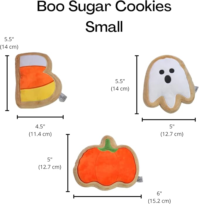 Midlee Boo Sugar Cookie Halloween Plush Dog Toys (Small)