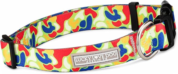 Lucky Love Dog - Adjustable Dog Collar with Easy Click Buckle for Small to Large Dogs, Durable, & Comfortable for Male & Female Dogs, Pet Collar for Puppies & Adult Ones - Oscar, Large