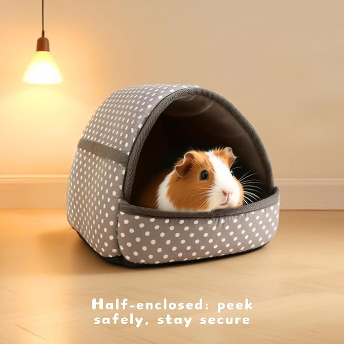 Guinea Pig Hideout - Interactive Cuddle Bed with Removable Pad, Soft Bunny Hideaway, Washable Small Animal Cage Accessories