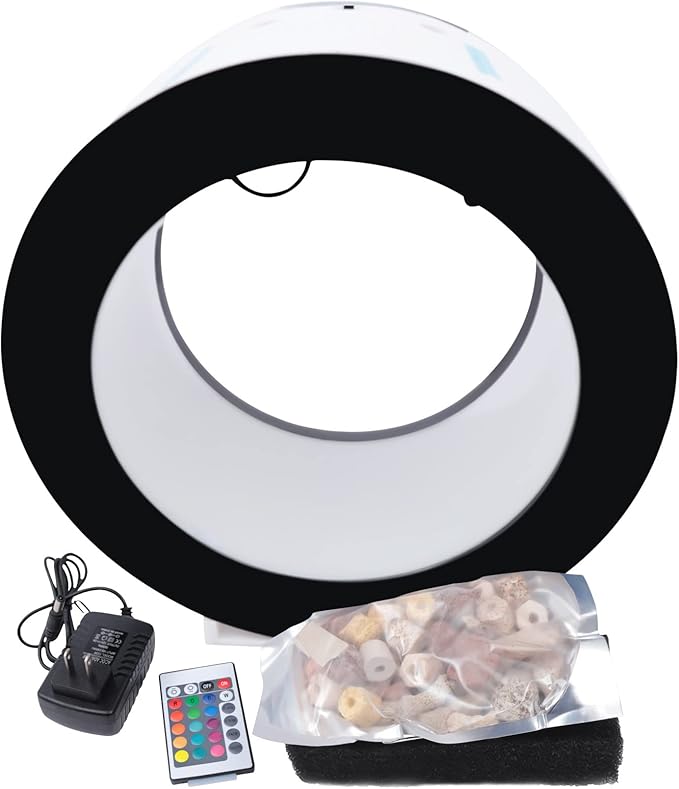 18 L/4.8gal Jellyfish Aquarium, Round Jellyfishaquarium Tank with 16 Colors and 4 Light-Changing Effects for Keeping Jellyfish, Various Kinds of Fish 15.3 x 7.4 x 15.3 Inch