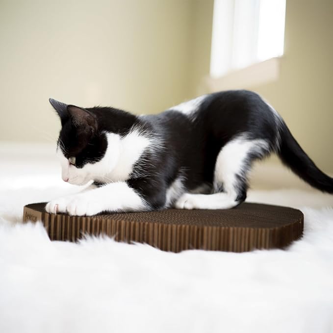 Cat Scratcher by Americat – Made in USA Cardboard Scratching Pad & Lounger – X Large, 2-Sided, Heavy, No-Shedding, Long-Lasting (Corner)