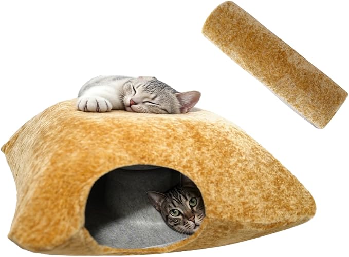 Peekaboo Cat Cave Small Square Tunnel pet House, Comes with Two Protective Covers as a Gift
