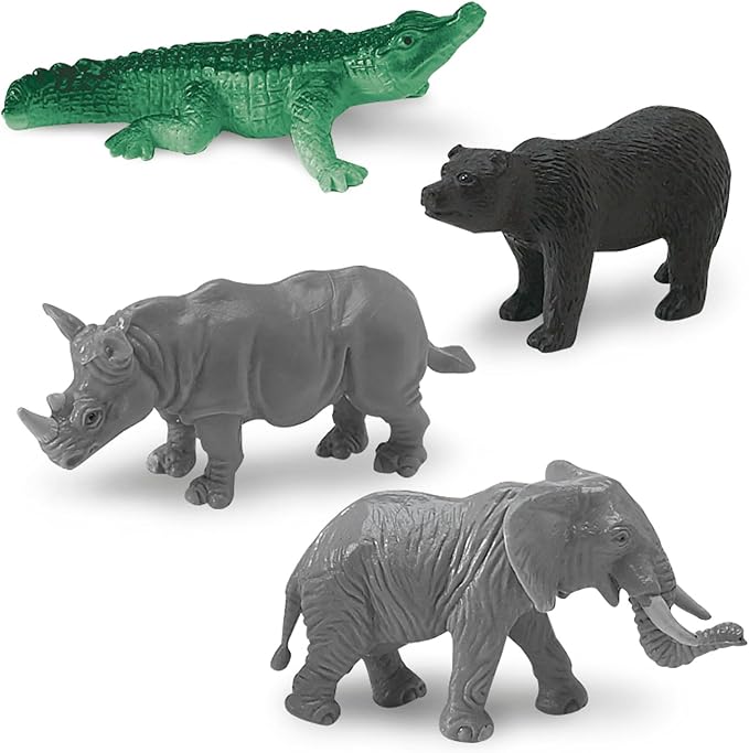 Safari Ltd. Wild TOOB - 12 Mini Figurines: Giraffe, Bear, Tiger, Camel, Lion, Crocodile, Gorilla, Hippo, Rhino, Zebra, Panther, Elephant - Educational Toy Figures For Boys, Girls & Kids Ages 3+