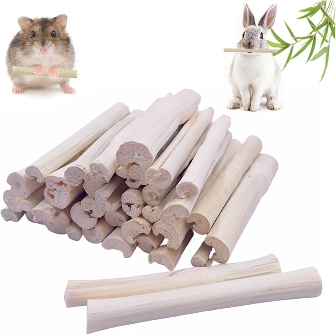 William Craft 1.1 pounds Snacks Sweet Bamboo Chew Toy for Rabbits Chew Sticks for Hamster Chinchilla Guinea Pig,Molar Treats Snack for Small Animals 500g
