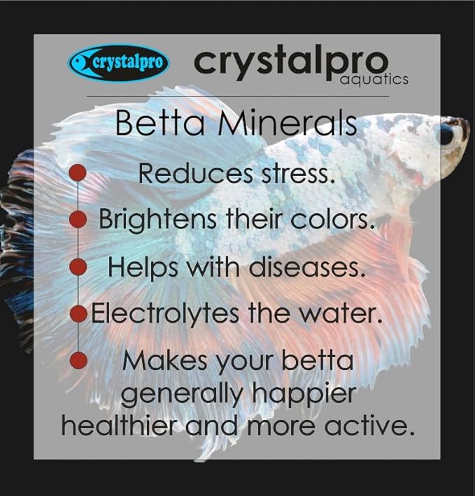 Betta Minerals for Betta Fish Health - Reduces Stress - Boosts Protective Coat - Aquarium Mineralizer (4.2 Oz (125ml))