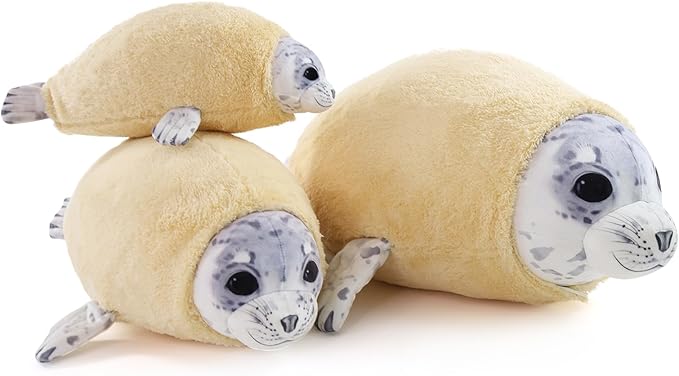 Chubby Blob Young Seal Pillow Soft Plushies, Cute Ocean Stuffed Animals Plush Toy, Room Decor,Throw Pillow Doll Big Plush Toys Gift for Girlfriend,Boys, Girls (Small(12 in))
