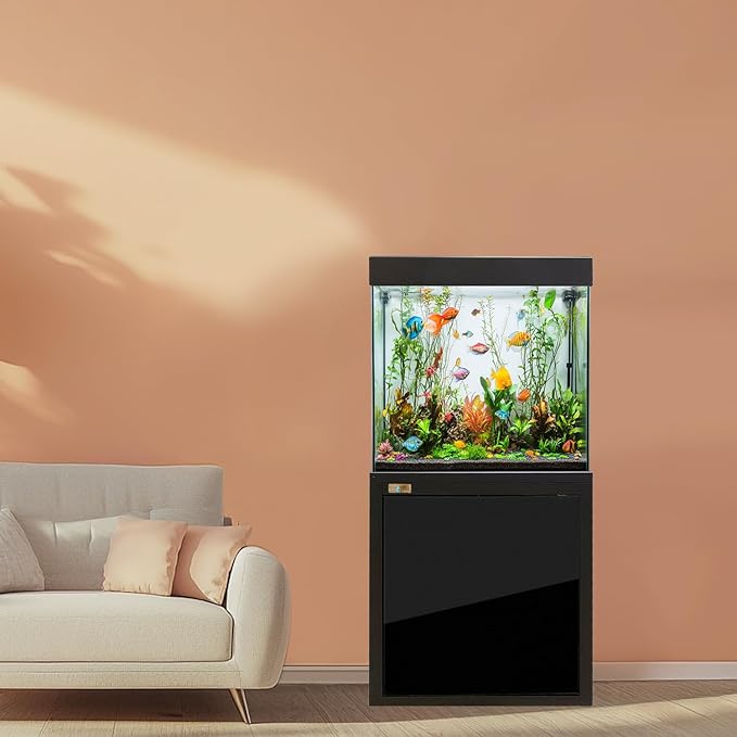 40-Gallon Aquarium with Premium Tempered & Ultra-Clear Glass (Complete Setup) All in Black