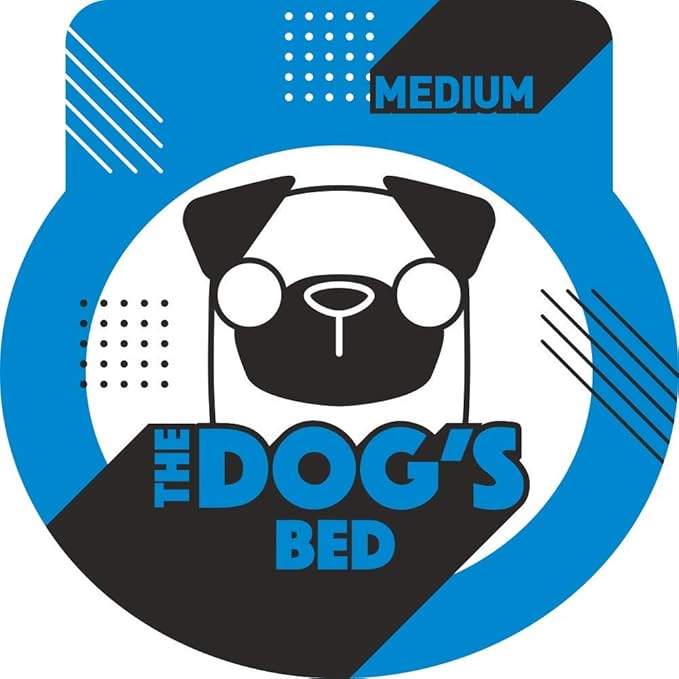 Replacement Outer Cover for The Dog's Bed Orthopedic Memory Foam Dog Bed. Washable Oxford Fabric, Medium (Blue with Red Piping UK Flag Embroidery & Centre Flag)