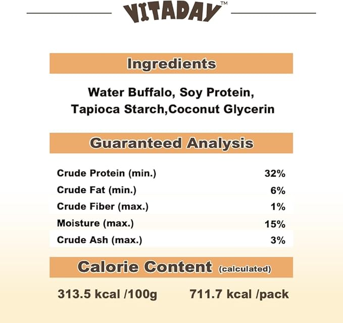 Buffalo Dog Treats Bone 8oz, Natural Low-Fat Chews for Training & Rewards, Limited Ingredient, Dogs & Puppies