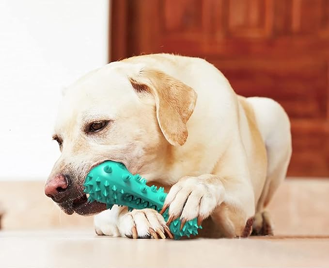 Carllg Puppy Teething Chew Toys, Dog Toys for Aggressive Chewers, Indestructible Tough Durable Toothbrush Toys, Squeaky Interactive Dog Toy for Small Medium Large Breed
