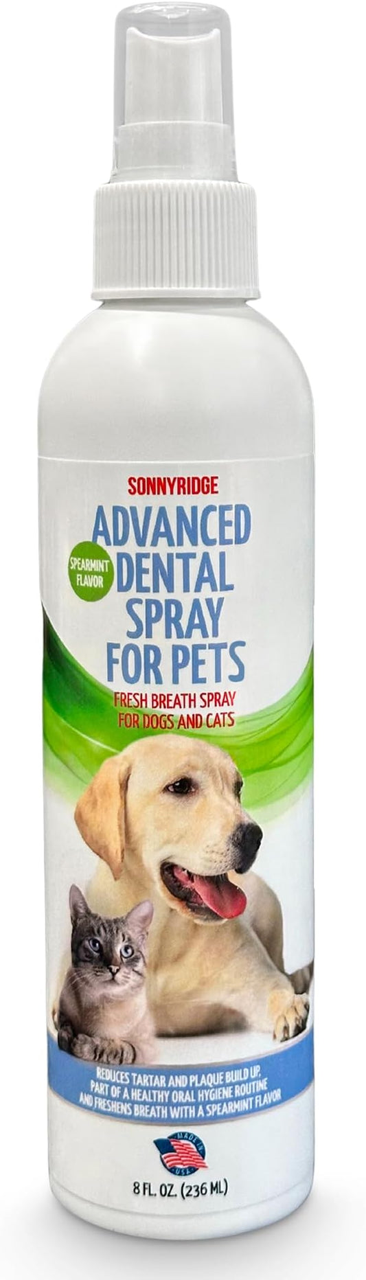 Dog Dental Spray Removes Tartar, Plaque and Freshens Breath Instantly. The Most Advanced Dental Spray for Healthy Teeth, Gums and Oral Health Care for Your Dog, Cat or Pet - 1-8 oz. Bottle