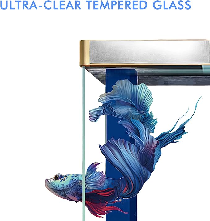 110 Gallon Aquarium Tempered Ultra-Clear Glass with Complete Setup in White with Silver Trims
