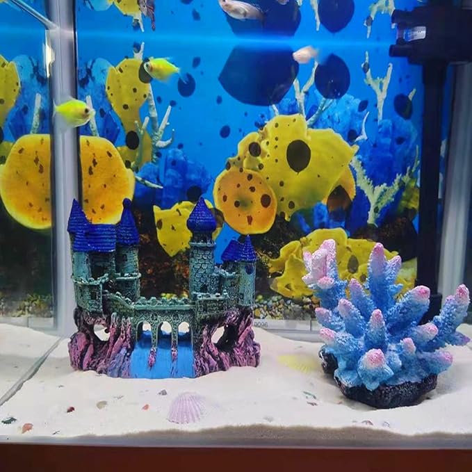 Aquarium Ornament - Resin Castle Decorations, Fish Tank Supplies Accessories, Eco-Friendly Fish Tank Castle Aquarium Ornament,Mythical Magic Castles