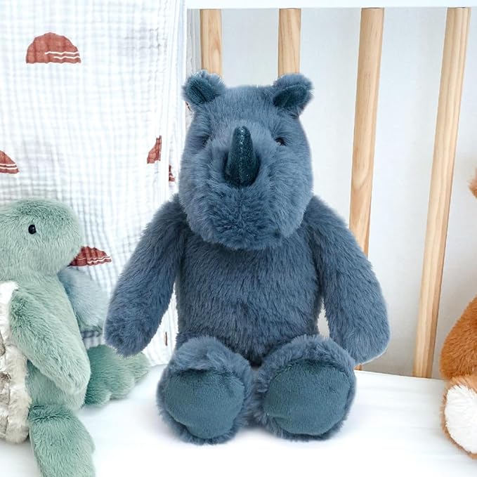 MON AMI Raymond The Rhino Stuffed Animal - 10", Soft Plush Toy, Stuffed Wild Animals, Use as Toy or Nursery Room Décor,Great Gift for Kids of All Ages