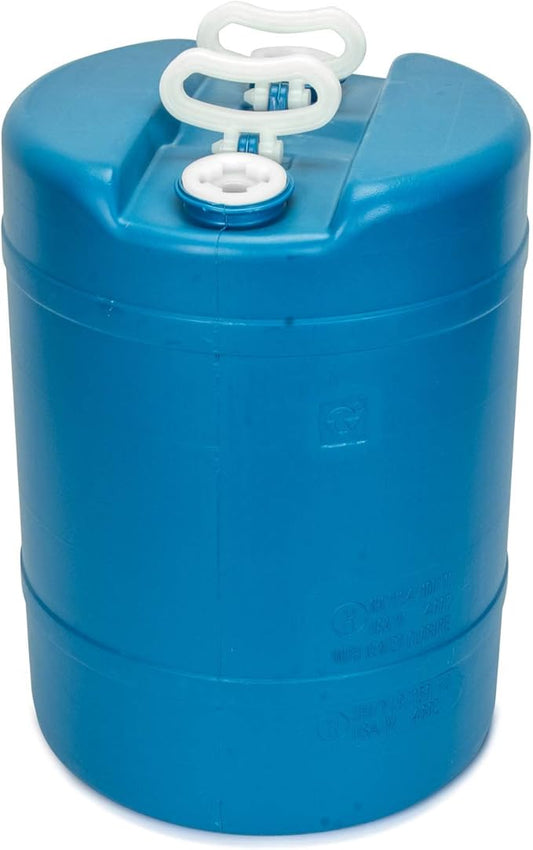 15 Gallon Emergency Water Storage Barrel - Preparedness Supply - Water Tank Drum Container - Portable, Reusable, BPA Free, Food Grade Plastic (2 Tank)
