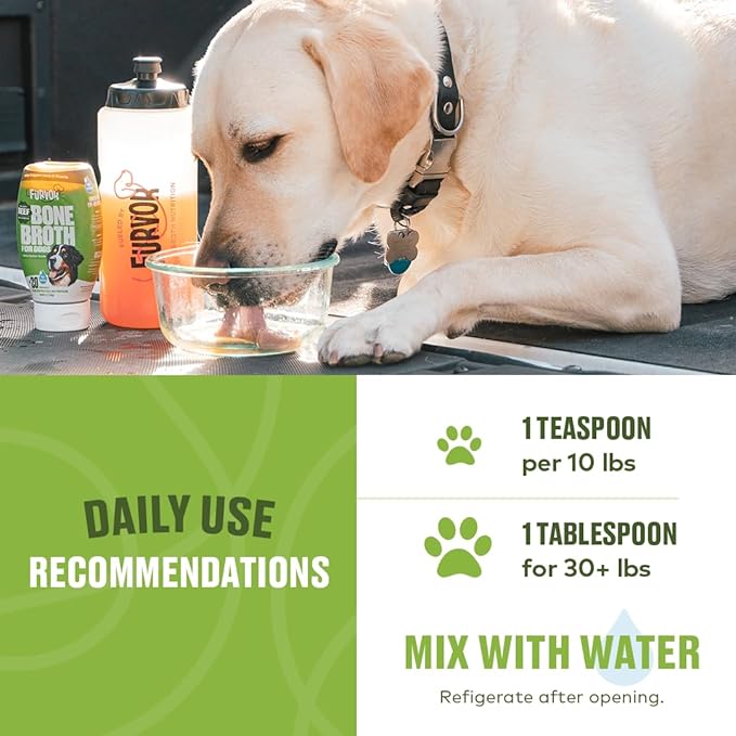 Beef Mobility Support Bone Broth Concentrate for Dogs - Collagen Protein Supplement - Boosted w/Amino Acids, Glucosamine, and Chondroitin - Dog Food Topper - Human Grade (2 Pack, 60 Servings)
