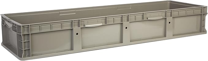Hudson Exchange 48 x 15 x 7.5" (1 Pack) Straight Wall Handled Storage Container Tote, Gray/Brown