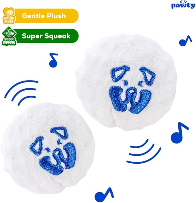 Barky Balls – 2-in-1 Squeaky Dog ToyBalls (2 Pack) – Plush-Covered Rubber Balls for Small & Medium Dogs – Durable, Bouncy, Chew-Friendly – Interactive DogToys for Fetch, Indoor & Outdoor Play