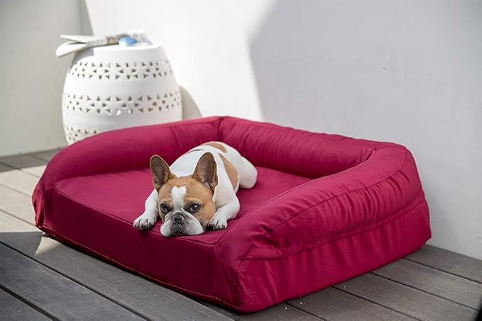 K9 Ballistics Tough Orthopedic Small Bolster Dog Bed - Washable, Durable and Water Resistant Dog Bed - Made for Toy and X-Small Dogs, 24"x18", Sandstone